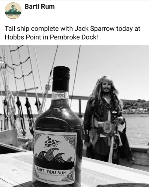 Stefan Pejic as Jack Sparrow in an advert for Barti Rum