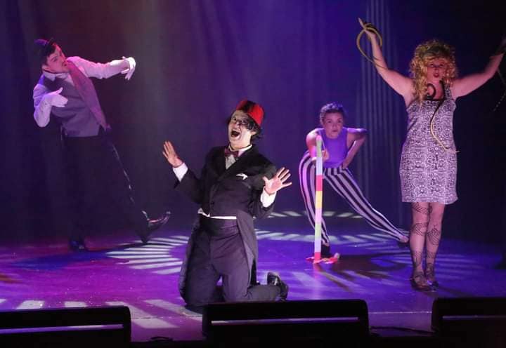 Stefan Pejic performing as 'Tommy Cooper in a special preview performance of 'Cooper! the musical